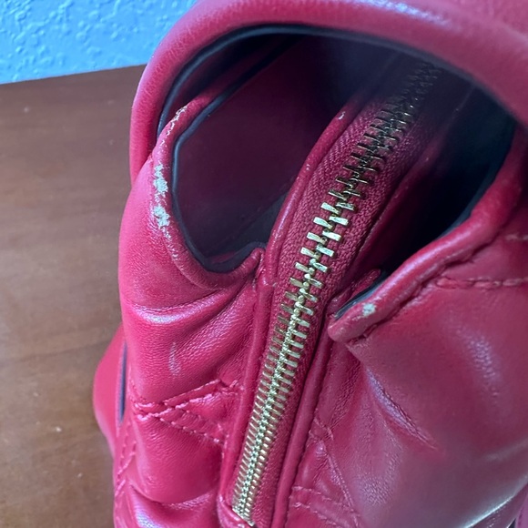 Michael Kors Serena quilted flap backpack in chili red - Picture 8 of 12